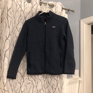 boys youth xl 14 Patagonia navy blue full zip
